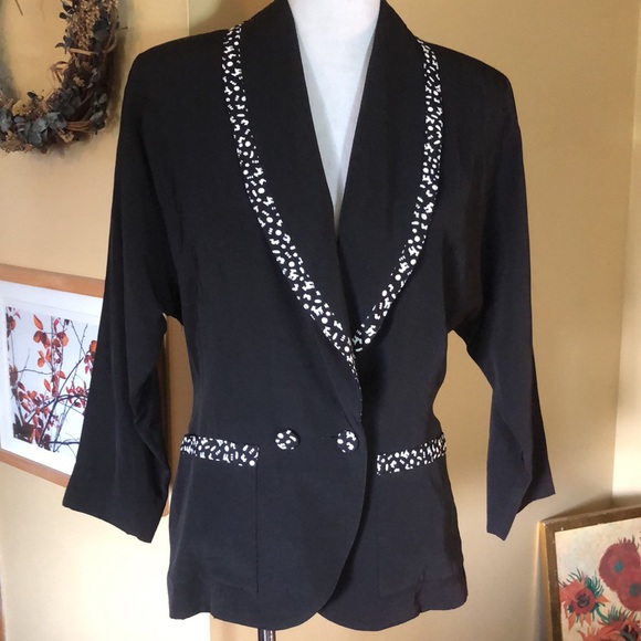 Vtg Y2K ANN TAYLOR Studio Size 6 
Graffiti Blazer ShawlCollar WingSleeve NEW - Picture 4 of 16